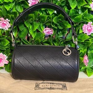 New Gucci Blondi Black Quilted Barrel Bag